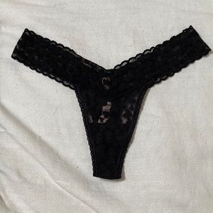 Black Lacey hearts thong